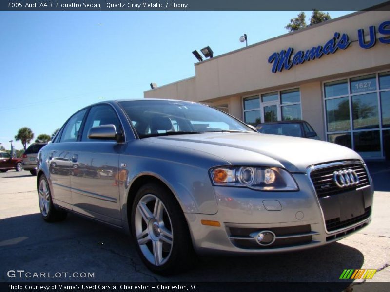 Quartz Gray Metallic / Ebony 2005 Audi A4 3.2 quattro Sedan