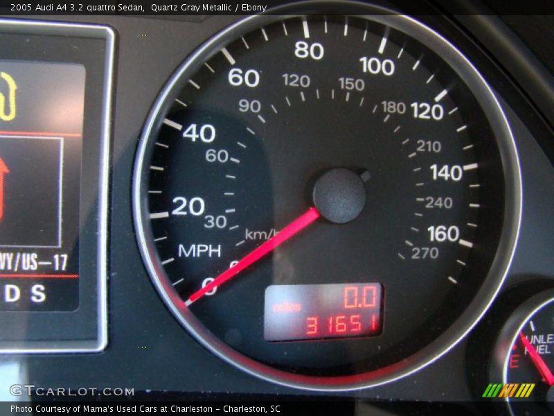 Quartz Gray Metallic / Ebony 2005 Audi A4 3.2 quattro Sedan