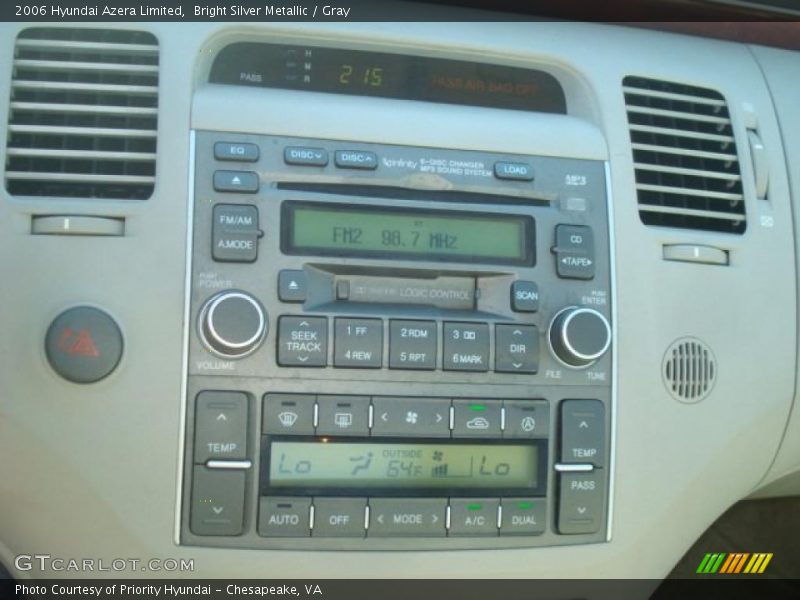 Bright Silver Metallic / Gray 2006 Hyundai Azera Limited