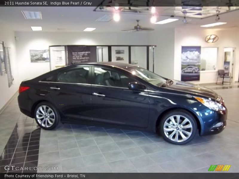 Indigo Blue Pearl / Gray 2011 Hyundai Sonata SE