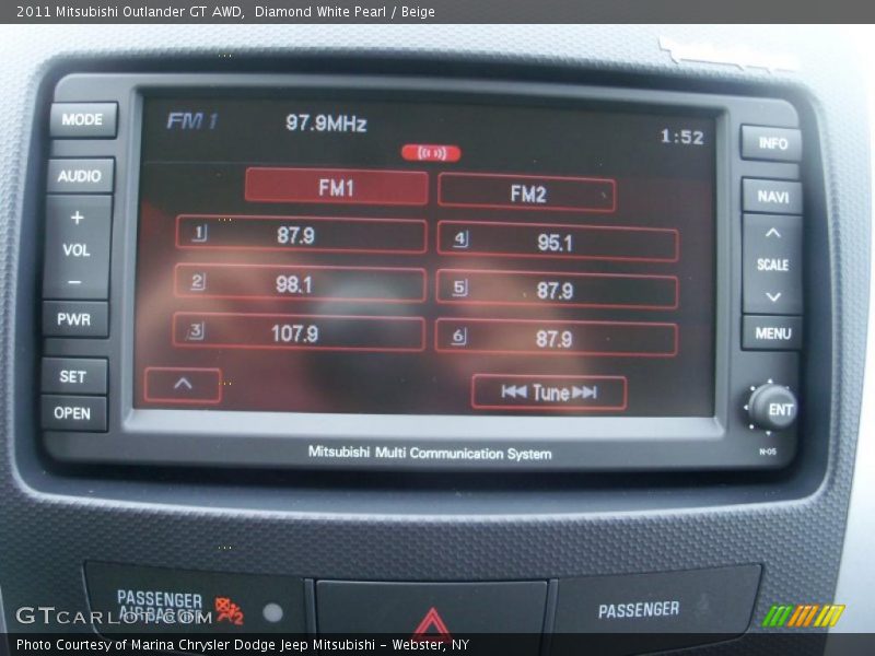 Navigation of 2011 Outlander GT AWD