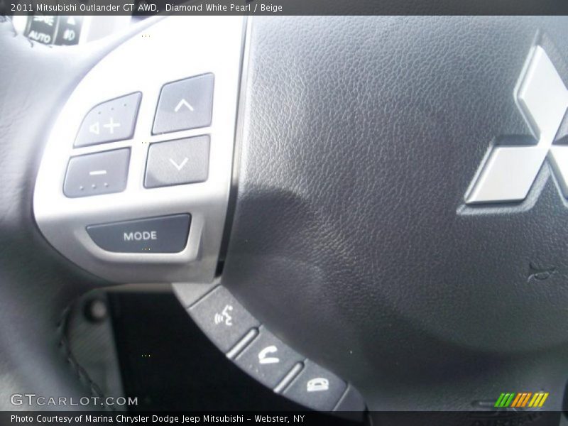 Diamond White Pearl / Beige 2011 Mitsubishi Outlander GT AWD