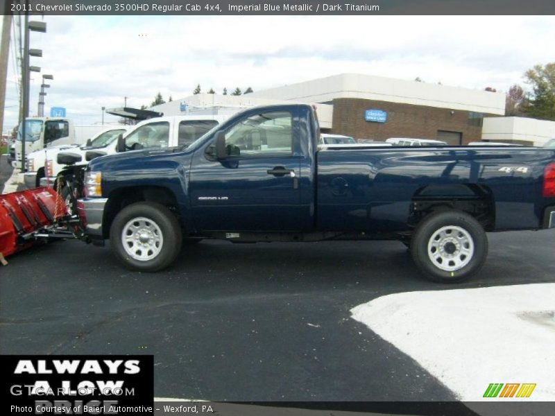 Imperial Blue Metallic / Dark Titanium 2011 Chevrolet Silverado 3500HD Regular Cab 4x4