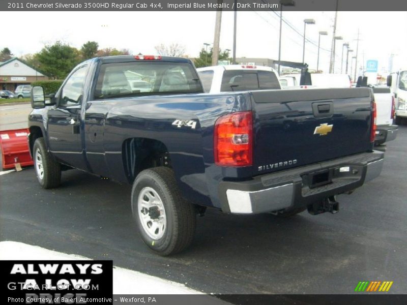 Imperial Blue Metallic / Dark Titanium 2011 Chevrolet Silverado 3500HD Regular Cab 4x4