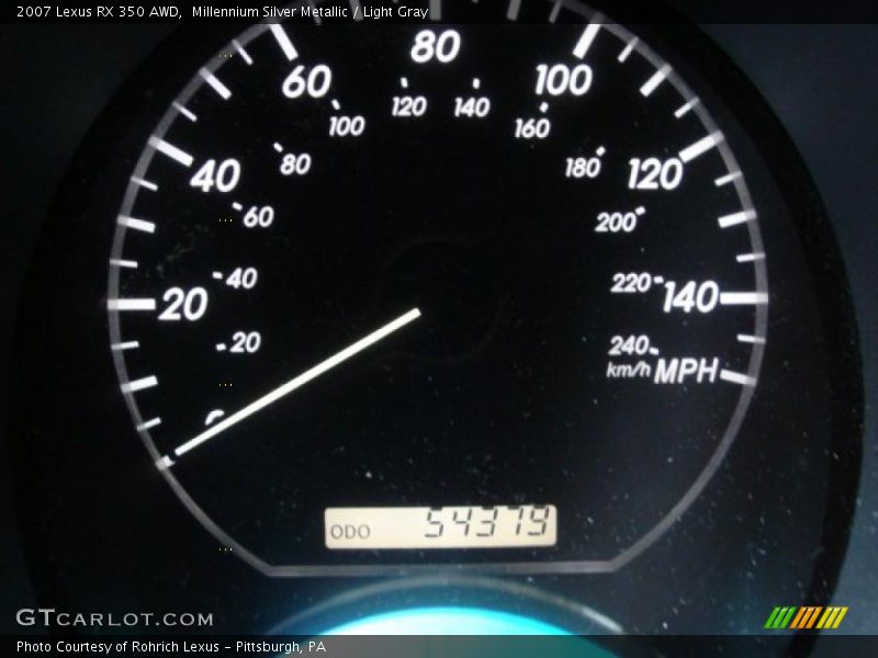 Millennium Silver Metallic / Light Gray 2007 Lexus RX 350 AWD