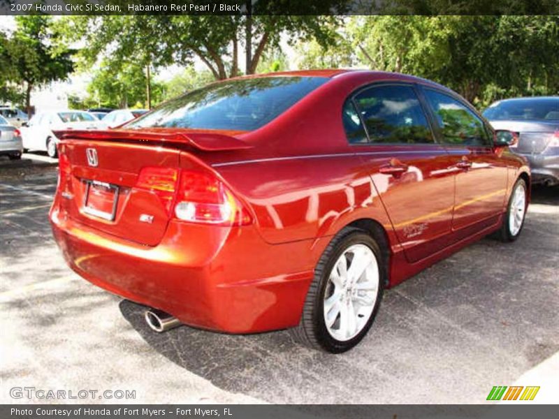 Habanero Red Pearl / Black 2007 Honda Civic Si Sedan