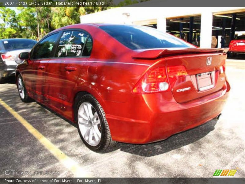 Habanero Red Pearl / Black 2007 Honda Civic Si Sedan
