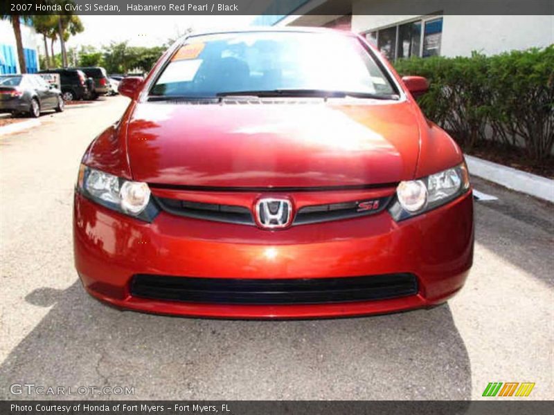 Habanero Red Pearl / Black 2007 Honda Civic Si Sedan