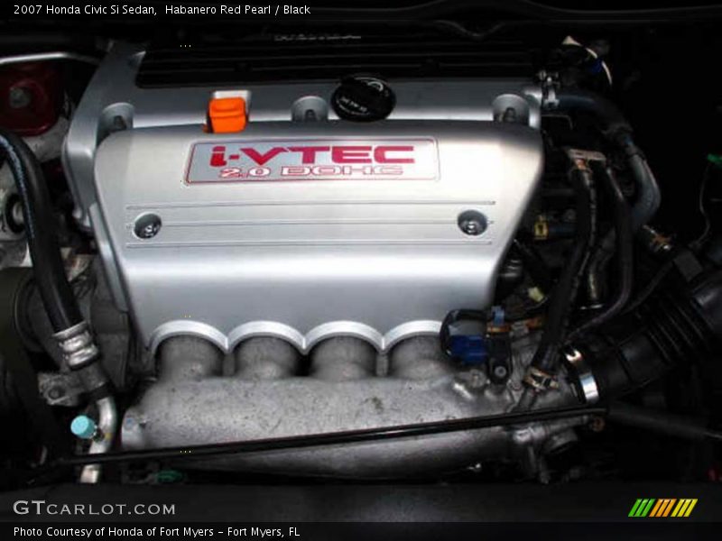 Habanero Red Pearl / Black 2007 Honda Civic Si Sedan
