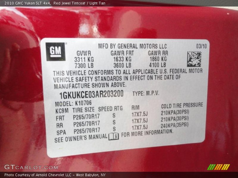 Red Jewel Tintcoat / Light Tan 2010 GMC Yukon SLT 4x4