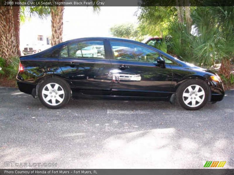 Nighthawk Black Pearl / Gray 2008 Honda Civic LX Sedan