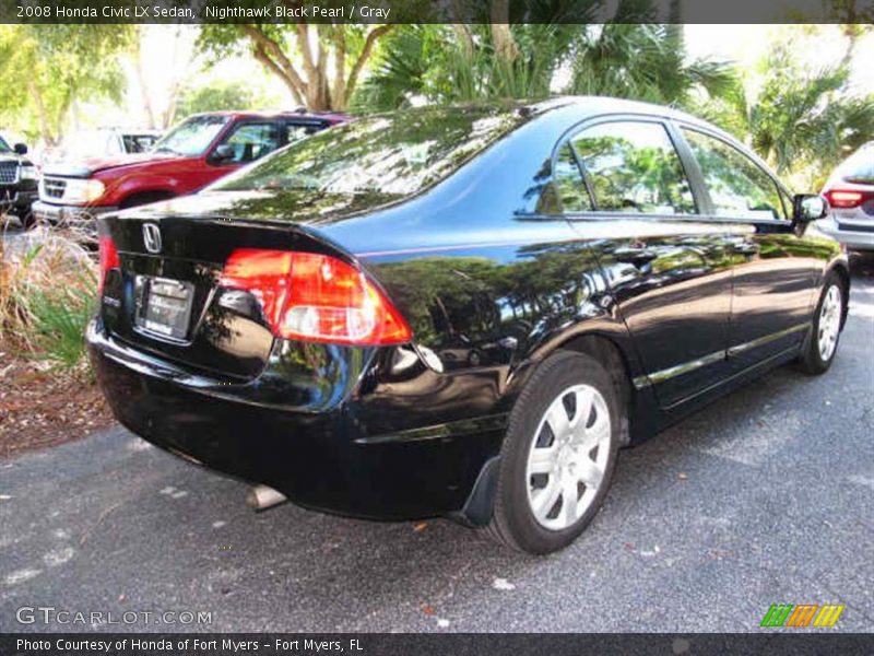 Nighthawk Black Pearl / Gray 2008 Honda Civic LX Sedan