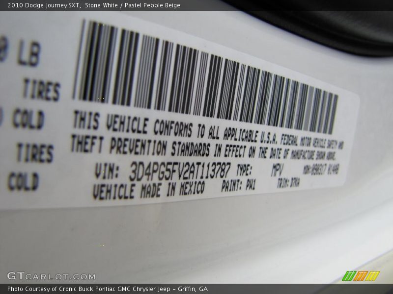 Stone White / Pastel Pebble Beige 2010 Dodge Journey SXT