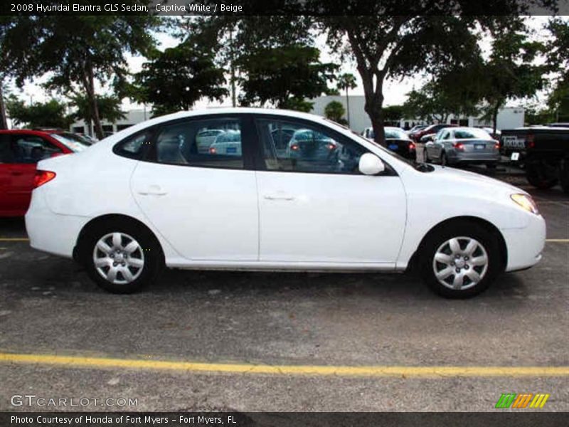 Captiva White / Beige 2008 Hyundai Elantra GLS Sedan