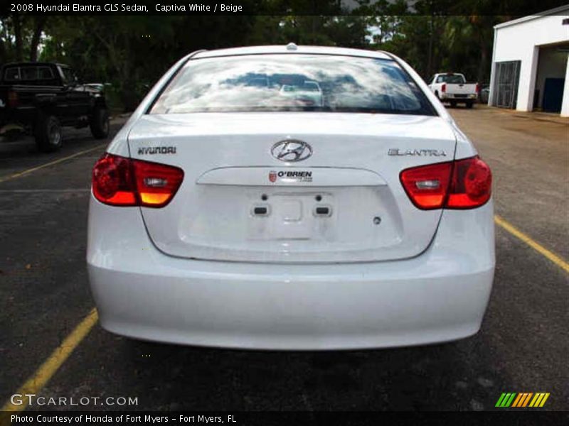 Captiva White / Beige 2008 Hyundai Elantra GLS Sedan