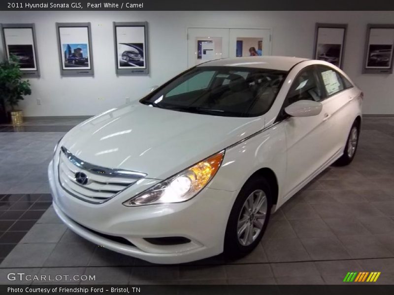 Pearl White / Camel 2011 Hyundai Sonata GLS