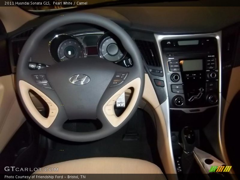 Pearl White / Camel 2011 Hyundai Sonata GLS