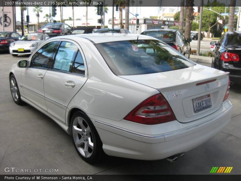 Arctic White / Black 2007 Mercedes-Benz C 230 Sport