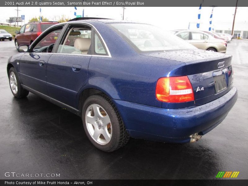Santorin Blue Pearl Effect / Ecru/Royal Blue 2001 Audi A4 2.8 quattro Sedan