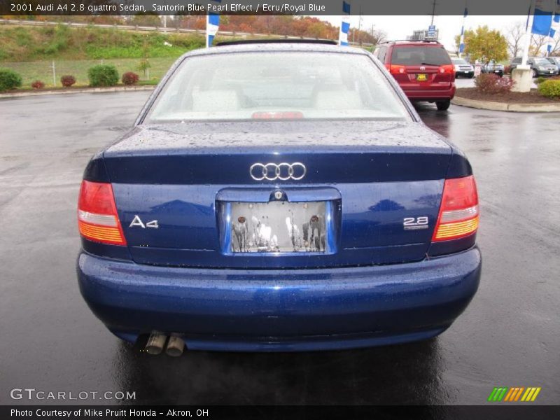Santorin Blue Pearl Effect / Ecru/Royal Blue 2001 Audi A4 2.8 quattro Sedan