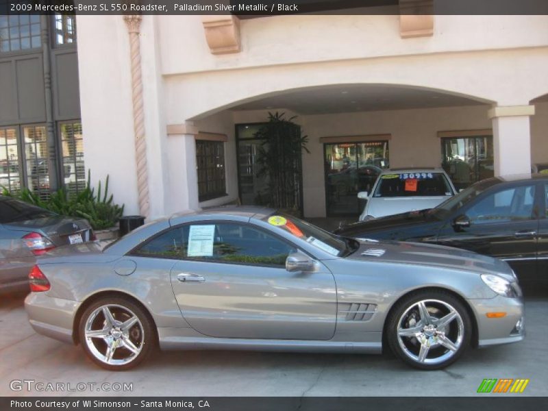 Palladium Silver Metallic / Black 2009 Mercedes-Benz SL 550 Roadster