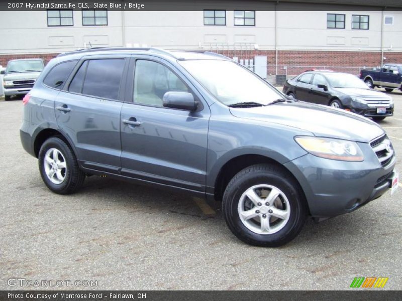 Slate Blue / Beige 2007 Hyundai Santa Fe GLS