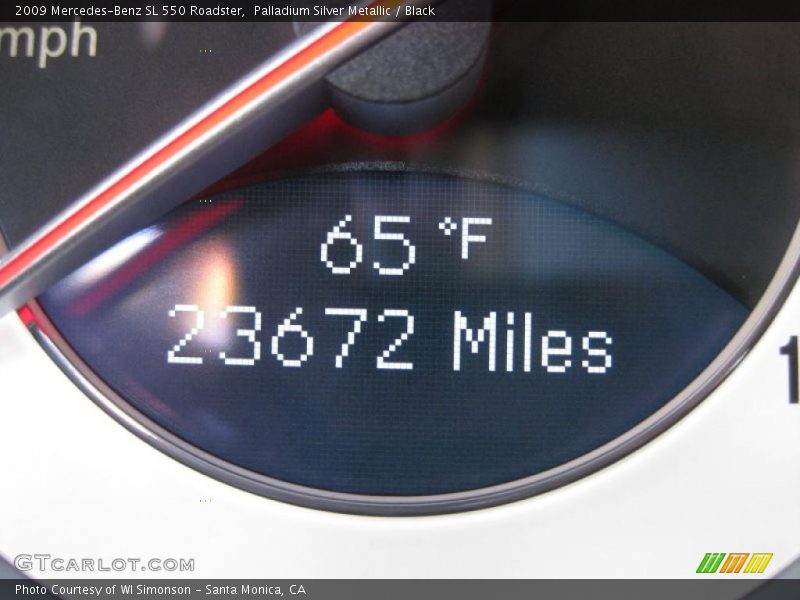 Palladium Silver Metallic / Black 2009 Mercedes-Benz SL 550 Roadster