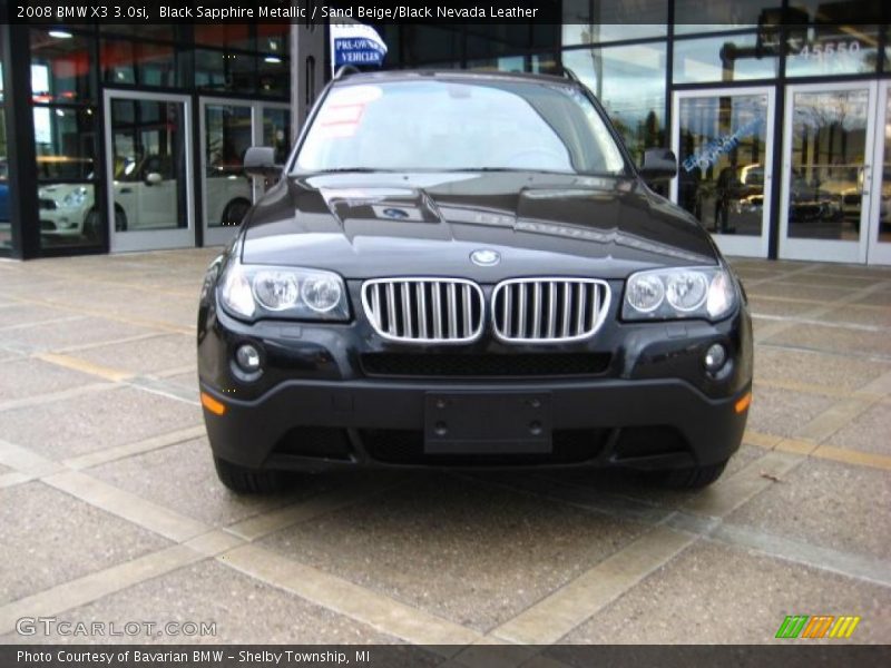 Black Sapphire Metallic / Sand Beige/Black Nevada Leather 2008 BMW X3 3.0si