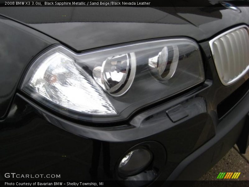 Black Sapphire Metallic / Sand Beige/Black Nevada Leather 2008 BMW X3 3.0si