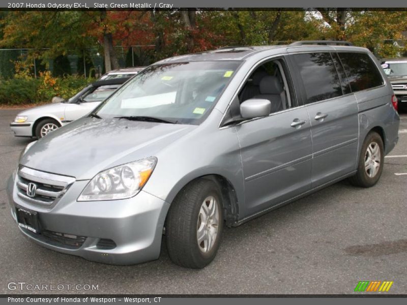 Slate Green Metallic / Gray 2007 Honda Odyssey EX-L