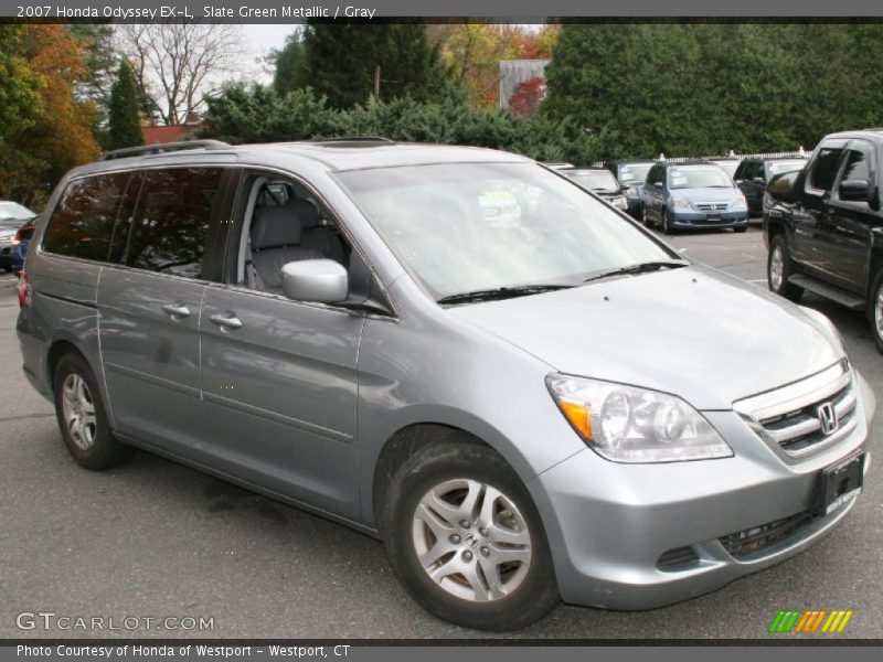 Slate Green Metallic / Gray 2007 Honda Odyssey EX-L