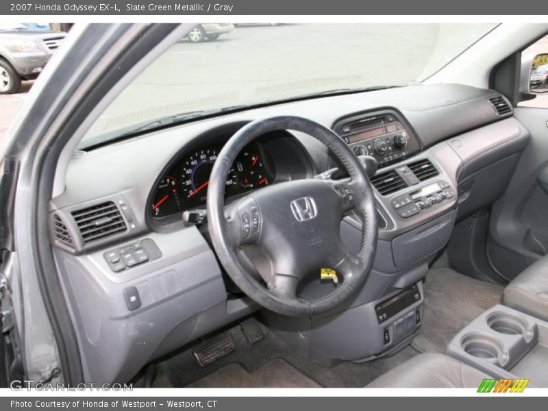 Slate Green Metallic / Gray 2007 Honda Odyssey EX-L