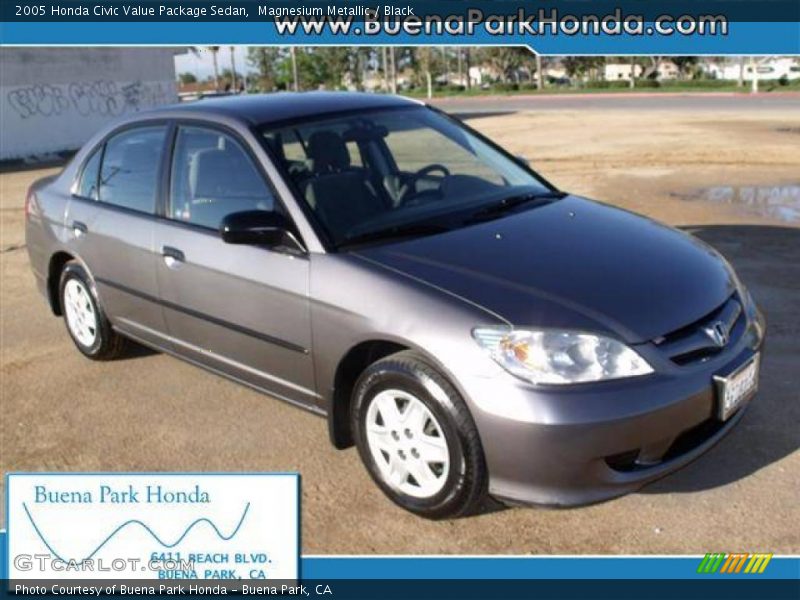 Magnesium Metallic / Black 2005 Honda Civic Value Package Sedan