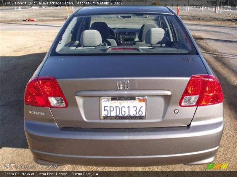 Magnesium Metallic / Black 2005 Honda Civic Value Package Sedan