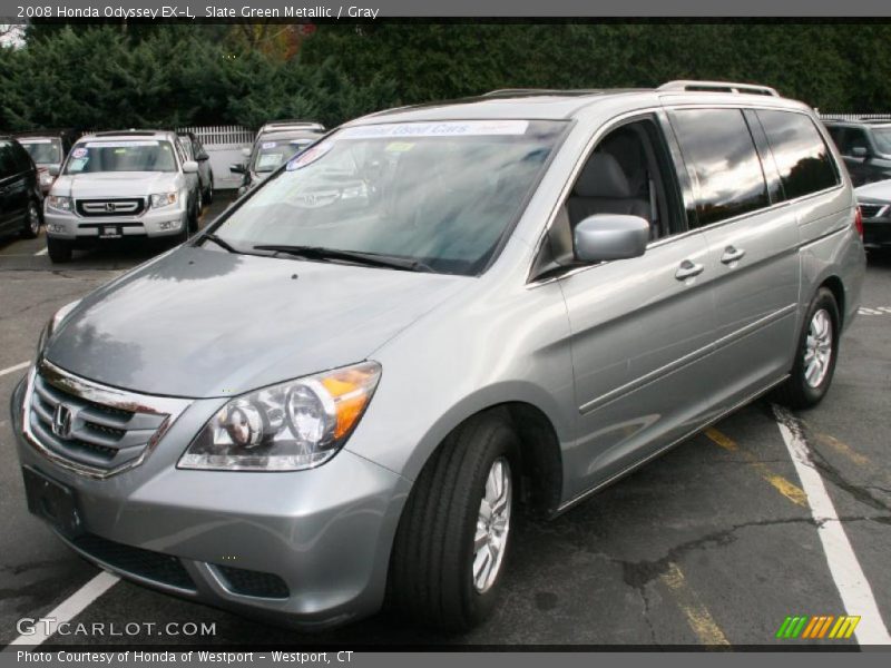 Slate Green Metallic / Gray 2008 Honda Odyssey EX-L