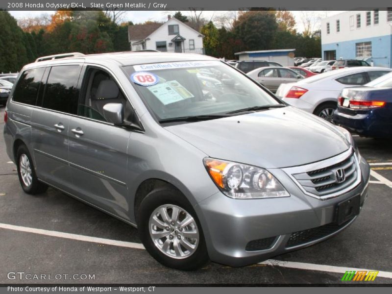 Slate Green Metallic / Gray 2008 Honda Odyssey EX-L
