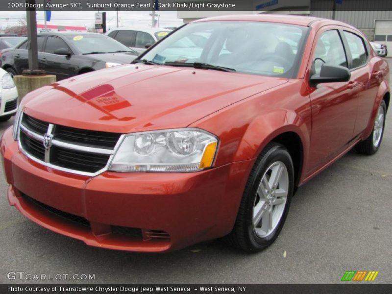 Sunburst Orange Pearl / Dark Khaki/Light Graystone 2008 Dodge Avenger SXT