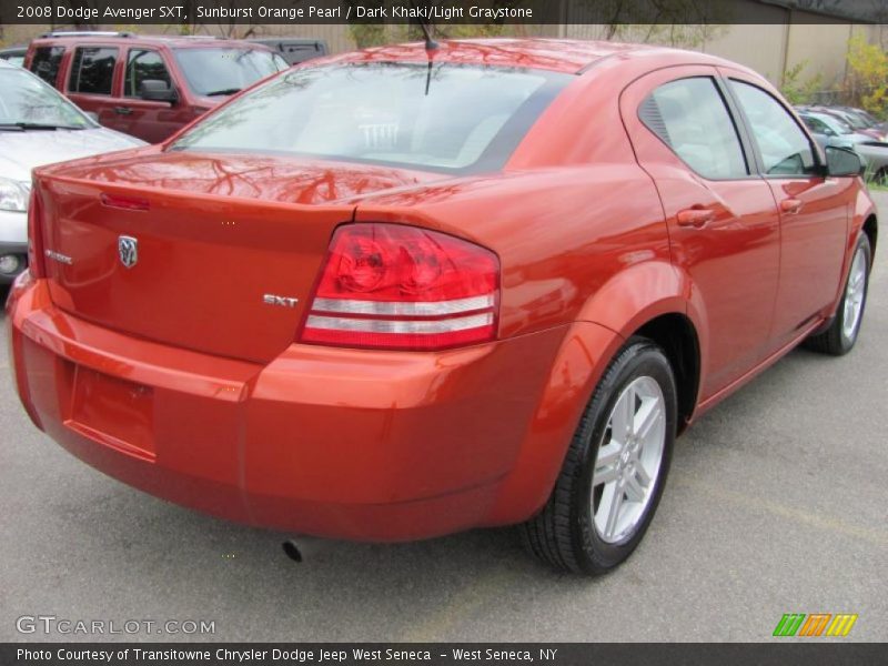 Sunburst Orange Pearl / Dark Khaki/Light Graystone 2008 Dodge Avenger SXT