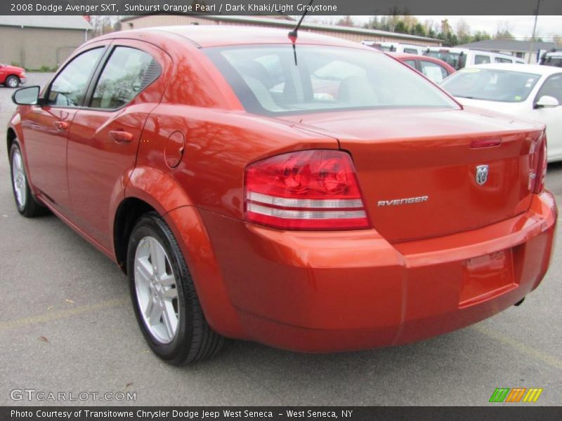 Sunburst Orange Pearl / Dark Khaki/Light Graystone 2008 Dodge Avenger SXT