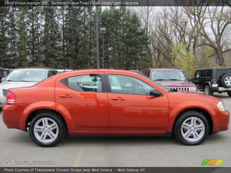 Sunburst Orange Pearl / Dark Khaki/Light Graystone 2008 Dodge Avenger SXT