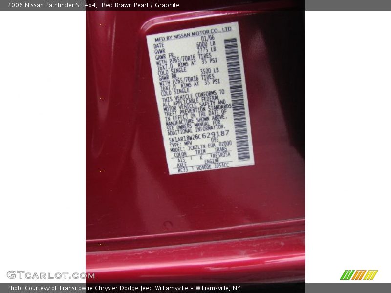 Red Brawn Pearl / Graphite 2006 Nissan Pathfinder SE 4x4