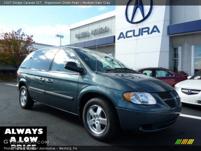 Magnesium Green Pearl / Medium Slate Gray 2007 Dodge Caravan SXT
