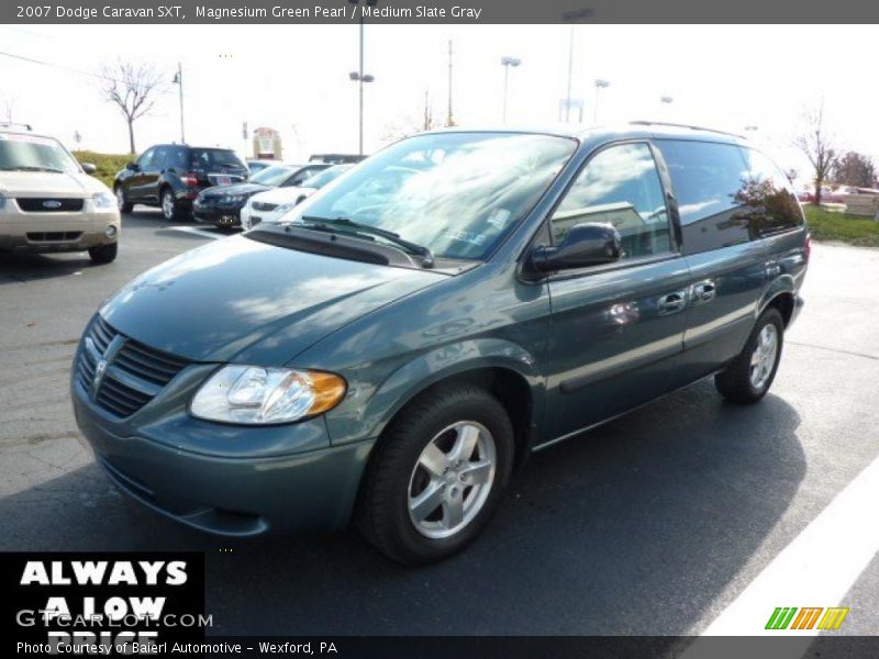 Magnesium Green Pearl / Medium Slate Gray 2007 Dodge Caravan SXT