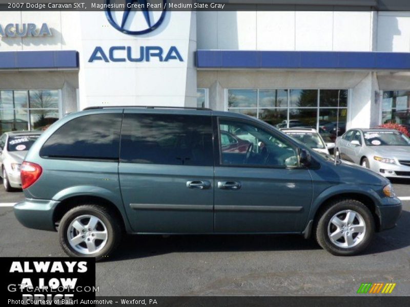 Magnesium Green Pearl / Medium Slate Gray 2007 Dodge Caravan SXT