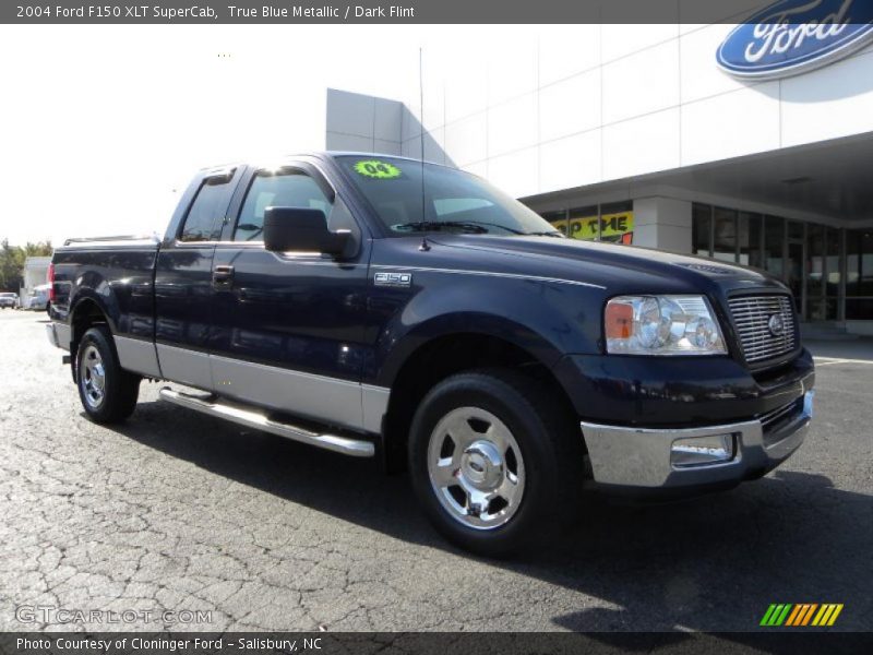 True Blue Metallic / Dark Flint 2004 Ford F150 XLT SuperCab