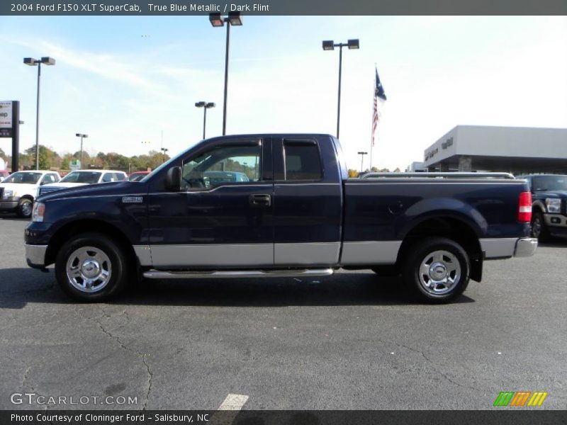 True Blue Metallic / Dark Flint 2004 Ford F150 XLT SuperCab