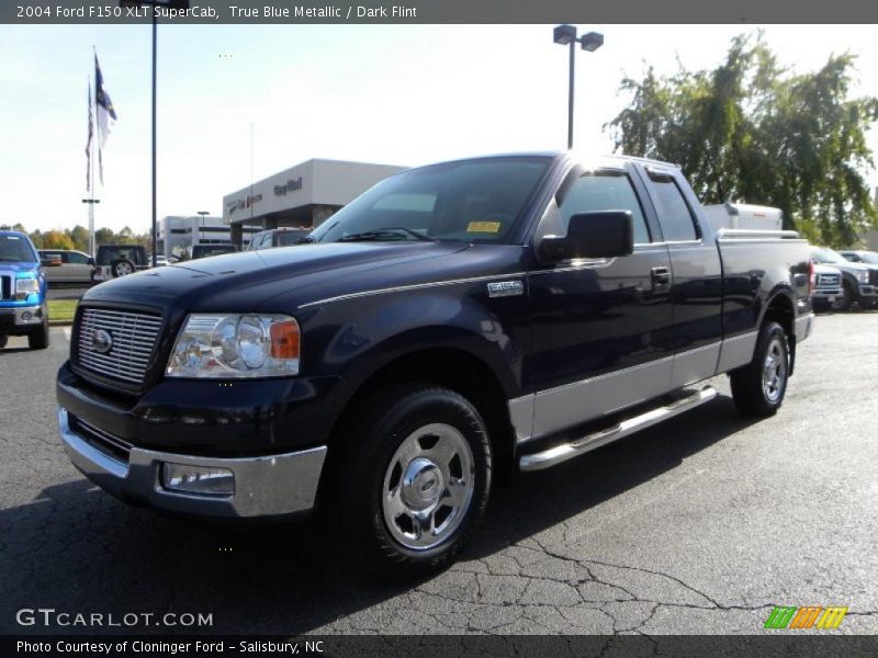 True Blue Metallic / Dark Flint 2004 Ford F150 XLT SuperCab