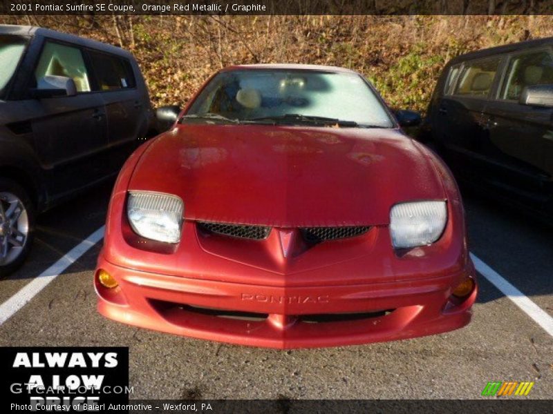 Orange Red Metallic / Graphite 2001 Pontiac Sunfire SE Coupe