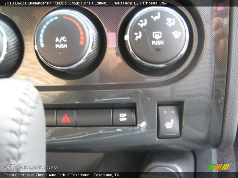 Controls of 2010 Challenger R/T Classic Furious Fuchsia Edition