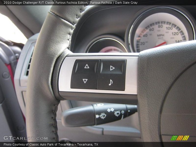 Controls of 2010 Challenger R/T Classic Furious Fuchsia Edition